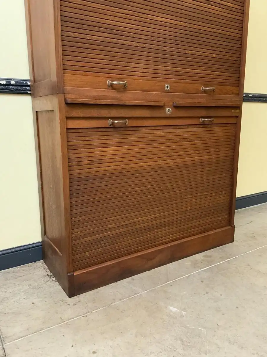 Antiker Art Deco Rolladen Archiv Schrank - Traumhaft - Lieferung möglich! 13