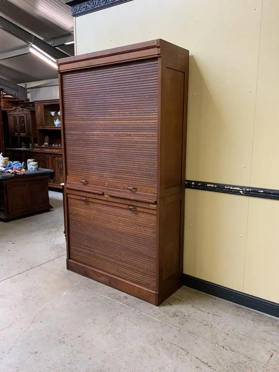 Antiker Art Deco Rolladen Archiv Schrank - Traumhaft - Lieferung möglich! 2