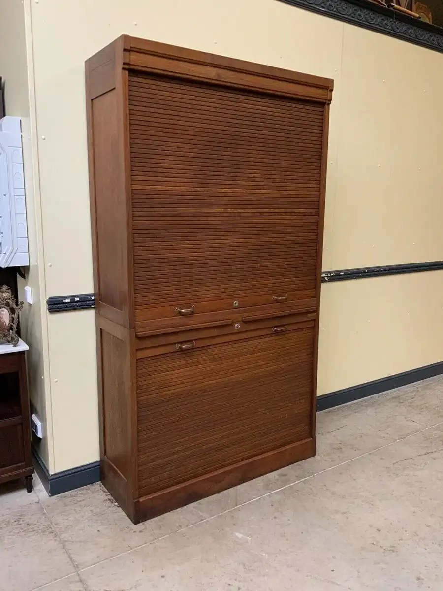 Antiker Art Deco Rolladen Archiv Schrank - Traumhaft - Lieferung möglich! 3