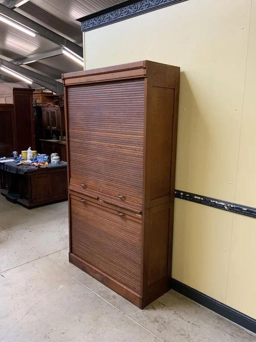 Antiker Art Deco Rolladen Archiv Schrank - Traumhaft - Lieferung möglich! 5