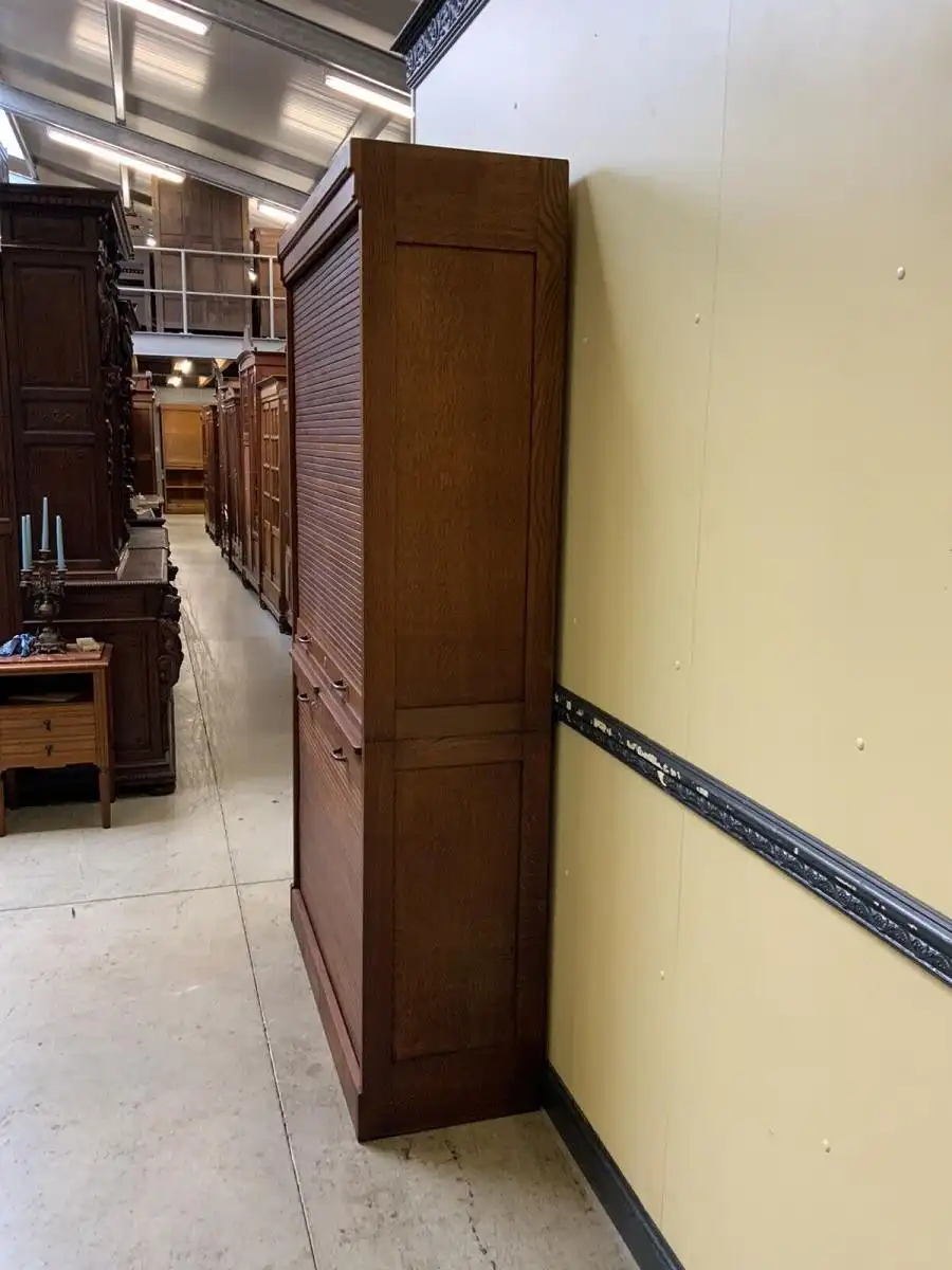 Antiker Art Deco Rolladen Archiv Schrank - Traumhaft - Lieferung möglich! 6
