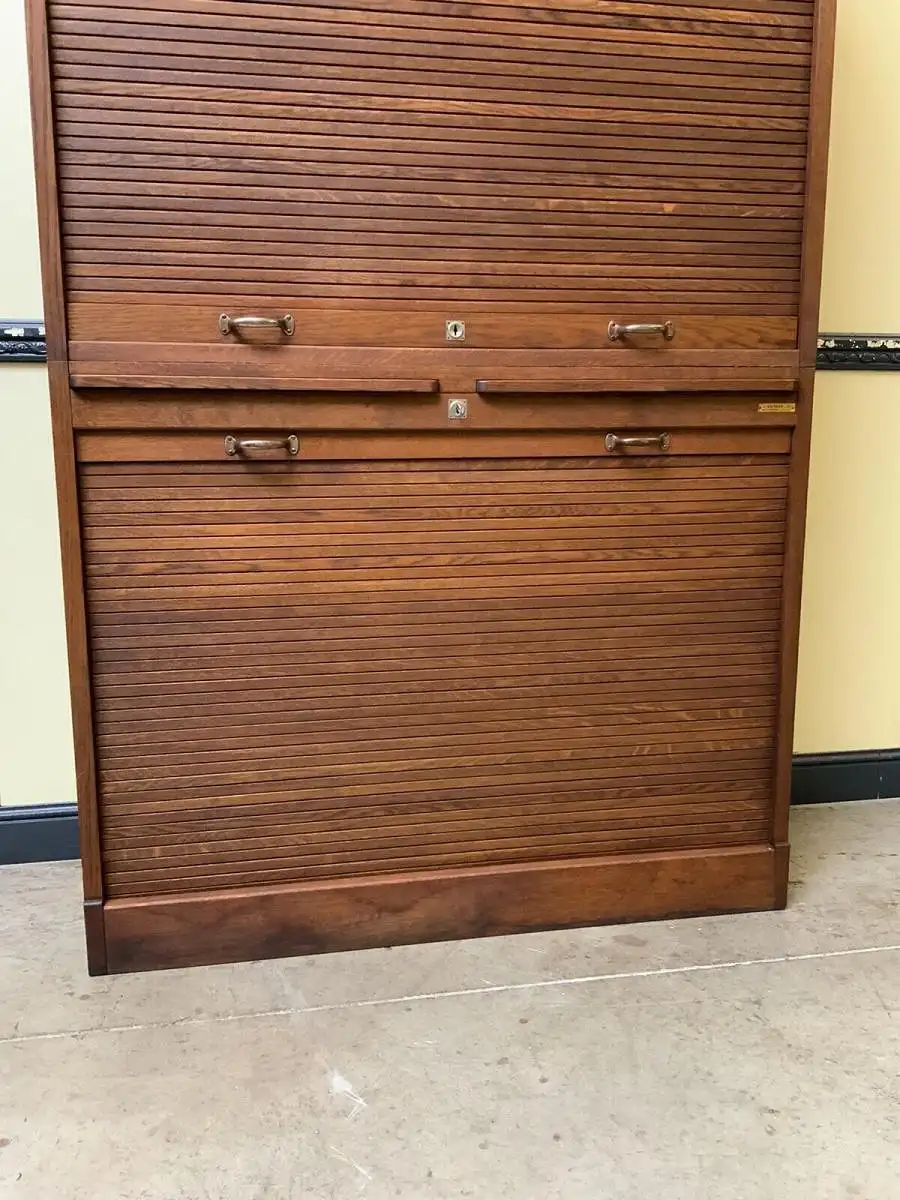 Antiker Art Deco Rolladen Archiv Schrank - Traumhaft - Lieferung möglich! 9