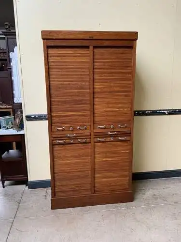 Antiker Art Deco Rolladen Archiv Schrank - Traumhaft - Lieferung möglich!