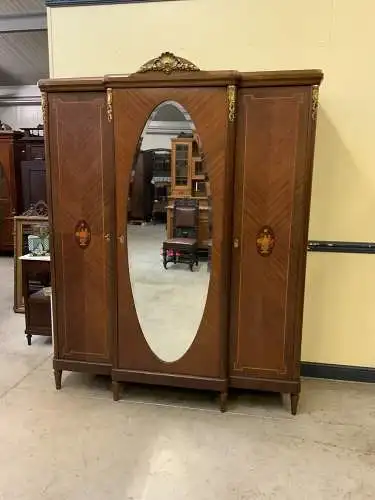 Antiker Jugendstil Wäscheschrank, Kleiderschrank, Intarsien - Lieferung möglich!