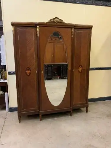 Antiker Jugendstil Wäscheschrank, Kleiderschrank, Intarsien - Lieferung möglich!