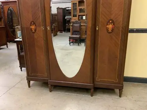 Antiker Jugendstil Wäscheschrank, Kleiderschrank, Intarsien - Lieferung möglich!