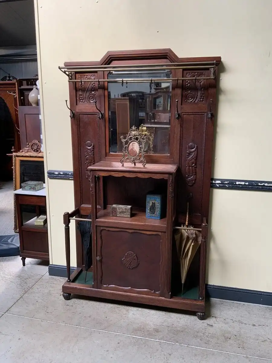 Antike Art Deco Garderobe mit Schrank - Traumhaft - Lieferung möglich! 0