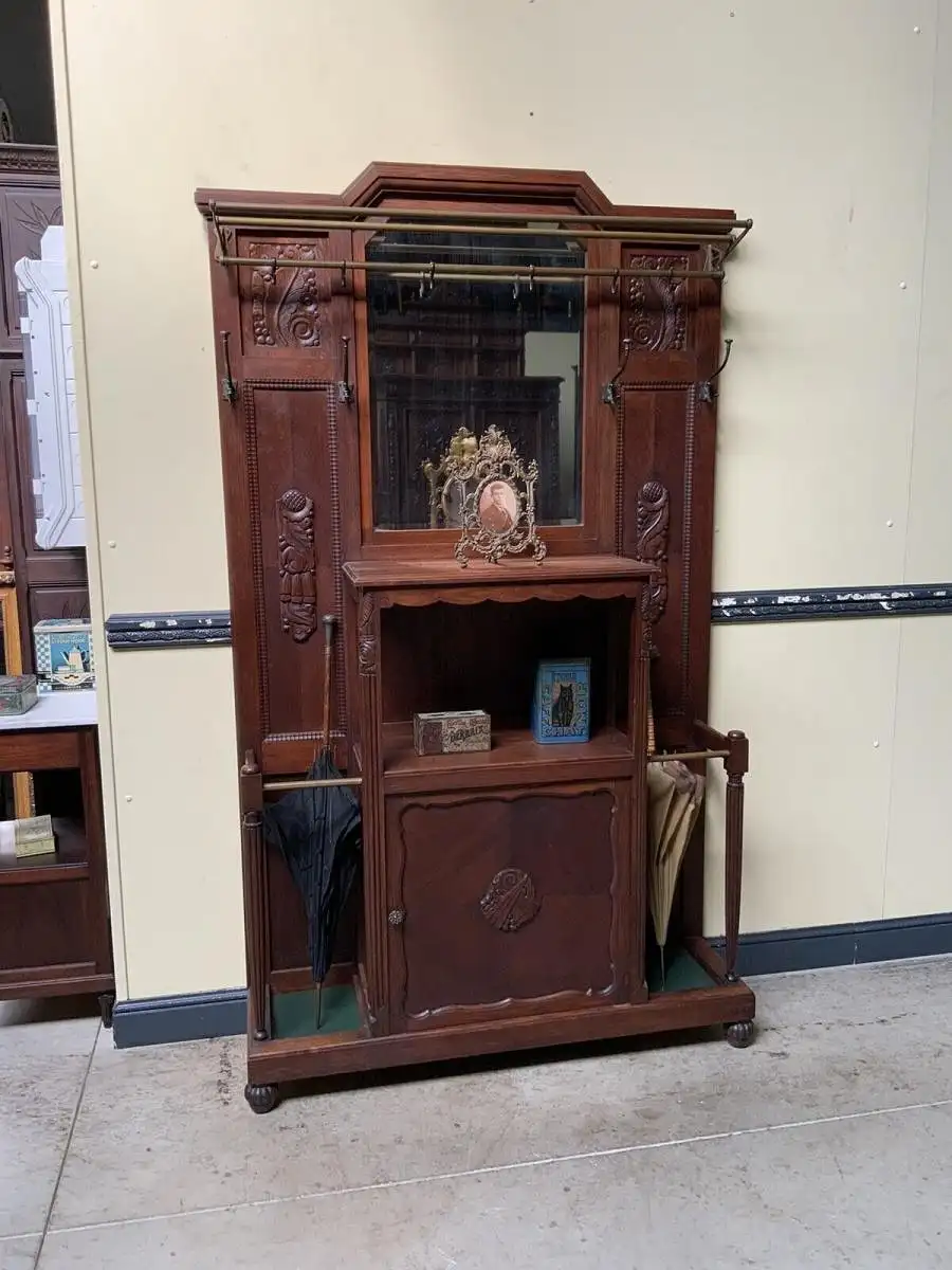 Antike Art Deco Garderobe mit Schrank - Traumhaft - Lieferung möglich! 1
