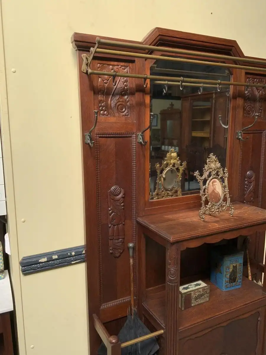 Antike Art Deco Garderobe mit Schrank - Traumhaft - Lieferung möglich! 11