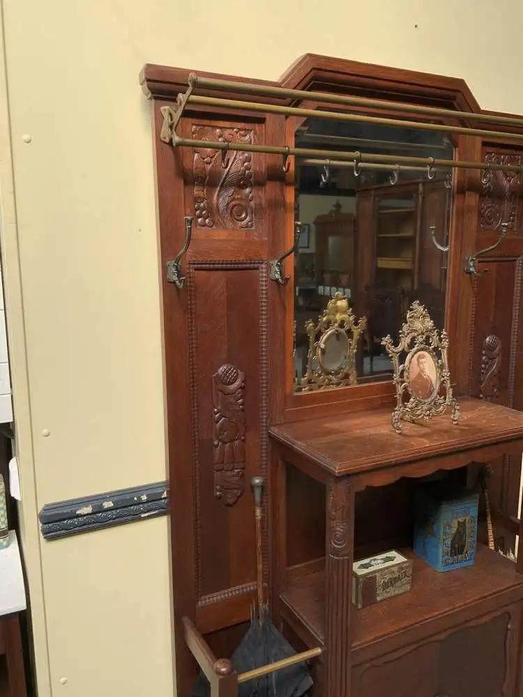 Antike Art Deco Garderobe mit Schrank - Traumhaft - Lieferung möglich! 11