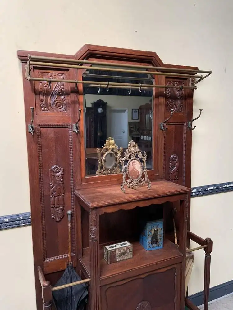 Antike Art Deco Garderobe mit Schrank - Traumhaft - Lieferung möglich! 15