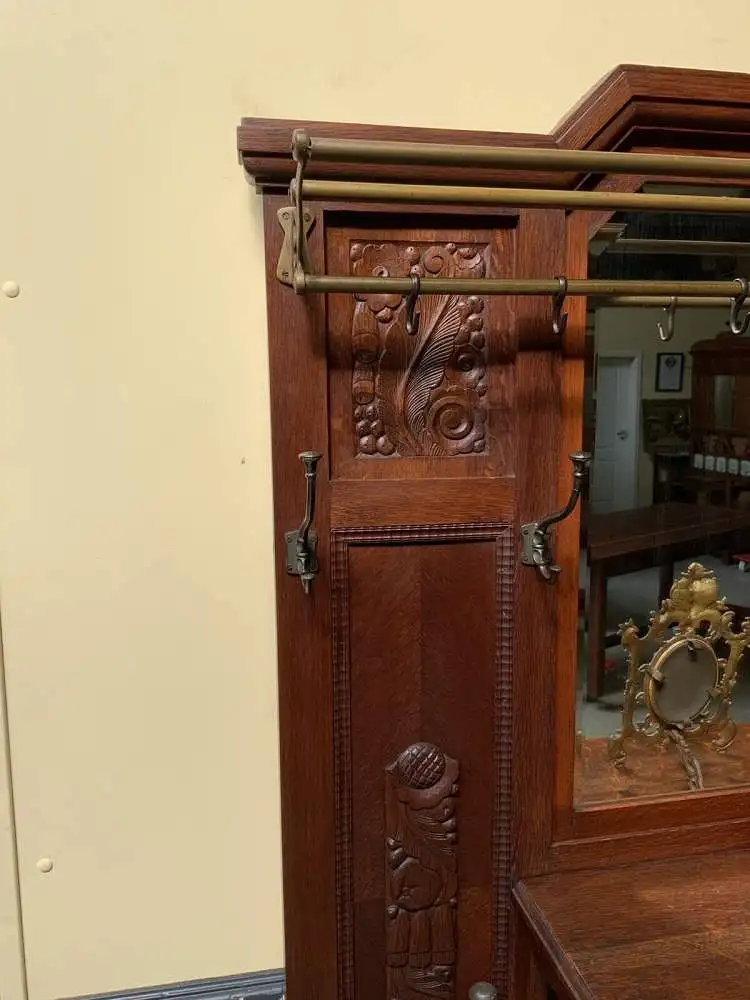 Antike Art Deco Garderobe mit Schrank - Traumhaft - Lieferung möglich! 16