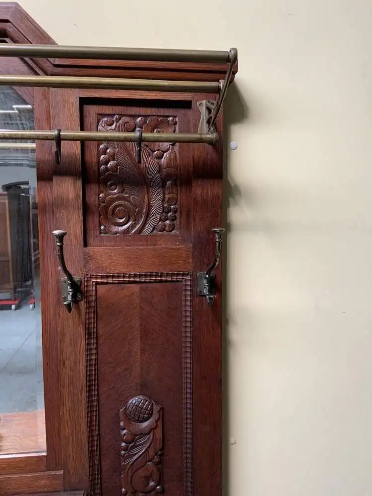 Antike Art Deco Garderobe mit Schrank - Traumhaft - Lieferung möglich! 17