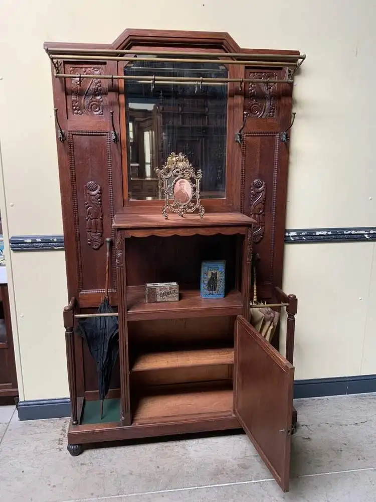 Antike Art Deco Garderobe mit Schrank - Traumhaft - Lieferung möglich! 18