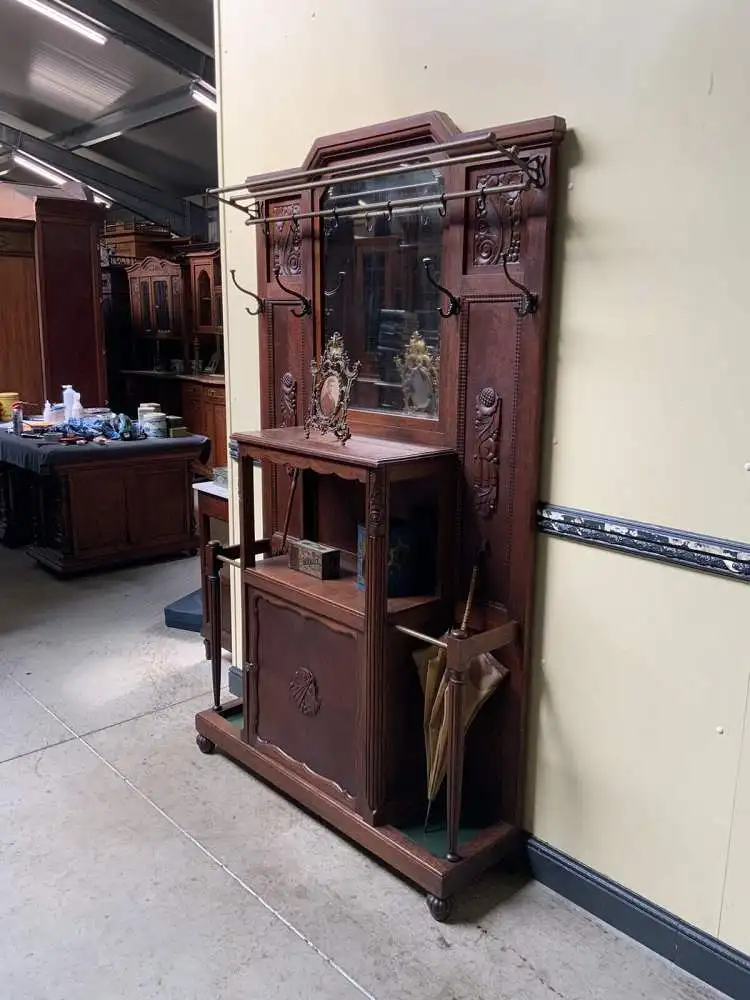 Antike Art Deco Garderobe mit Schrank - Traumhaft - Lieferung möglich! 3