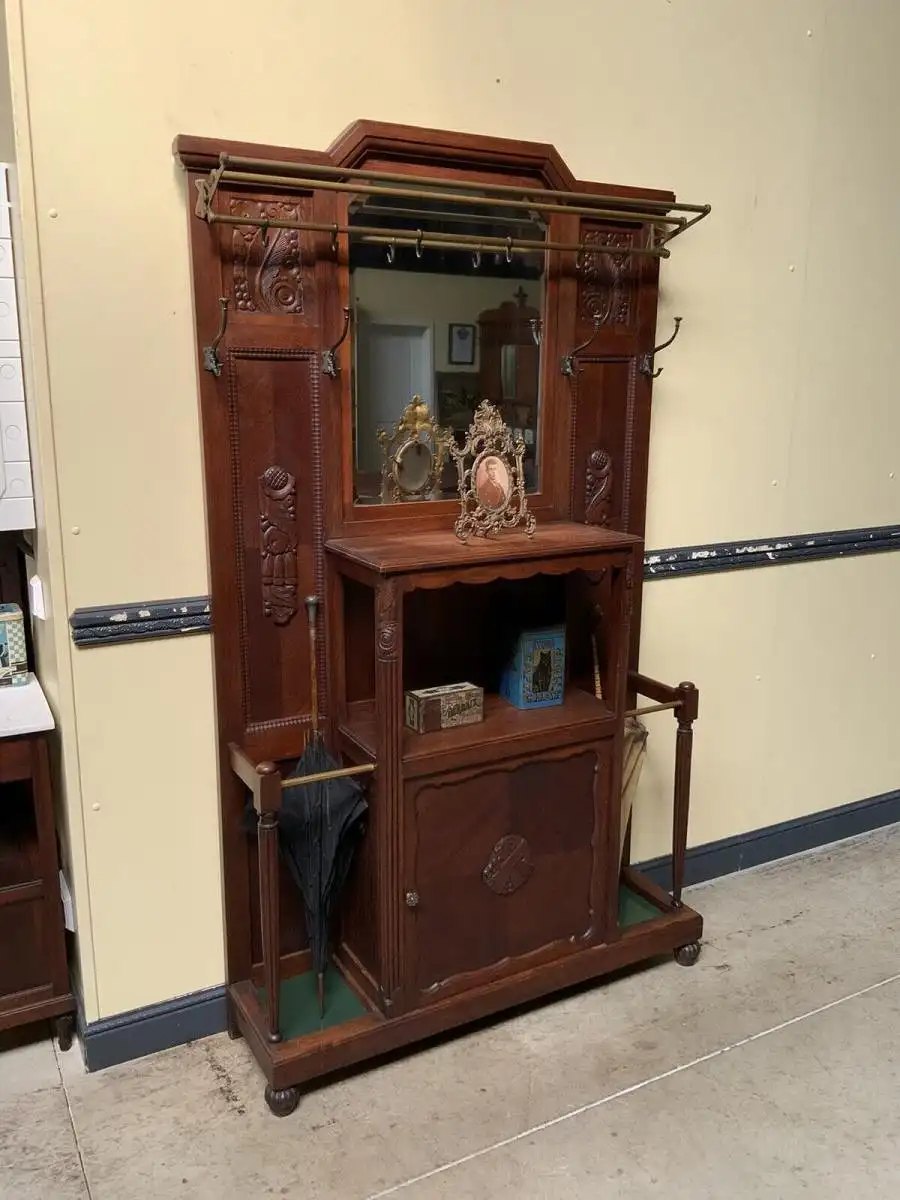 Antike Art Deco Garderobe mit Schrank - Traumhaft - Lieferung möglich! 4