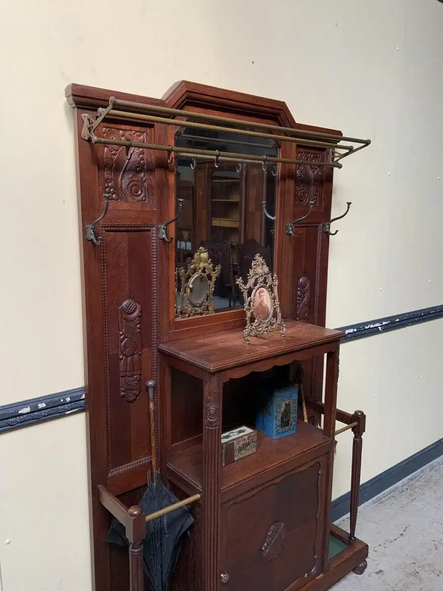 Antike Art Deco Garderobe mit Schrank - Traumhaft - Lieferung möglich! 5