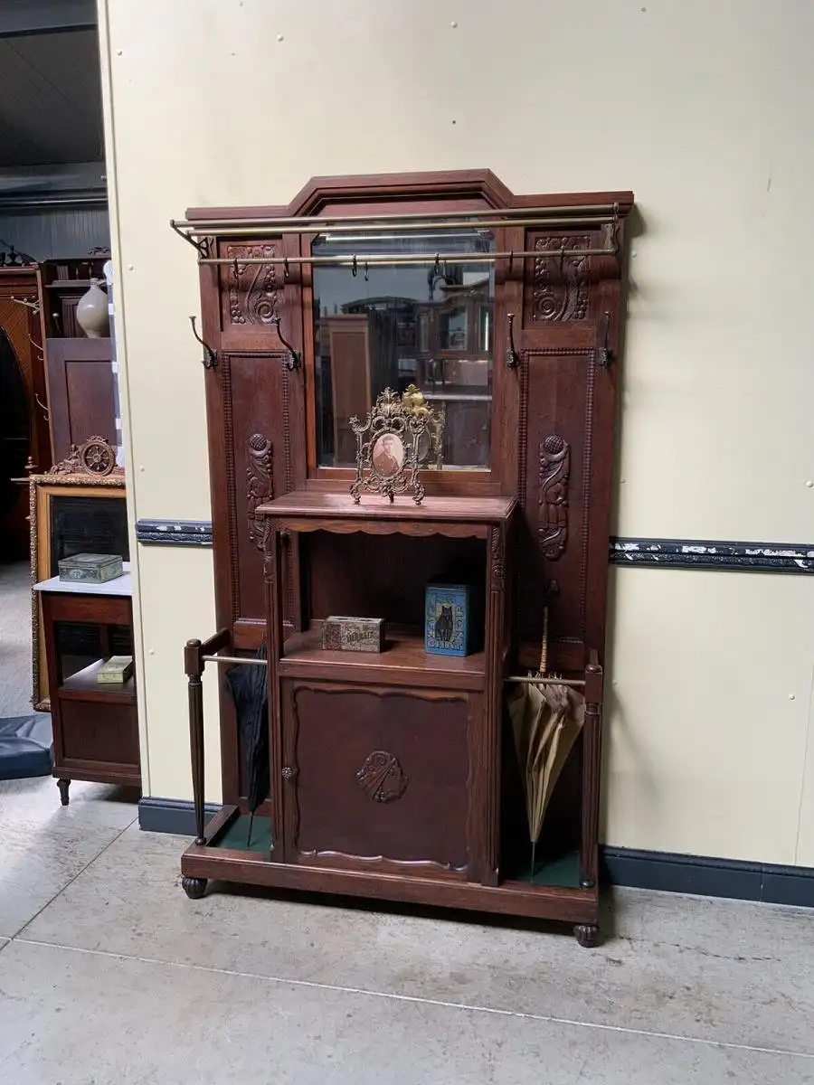 Antike Art Deco Garderobe mit Schrank - Traumhaft - Lieferung möglich! 6