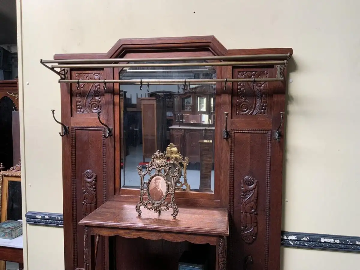 Antike Art Deco Garderobe mit Schrank - Traumhaft - Lieferung möglich! 7