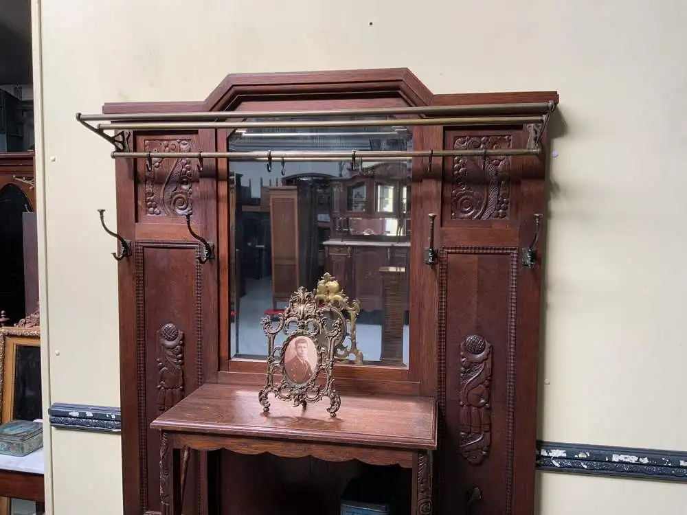 Antike Art Deco Garderobe mit Schrank - Traumhaft - Lieferung möglich! 7