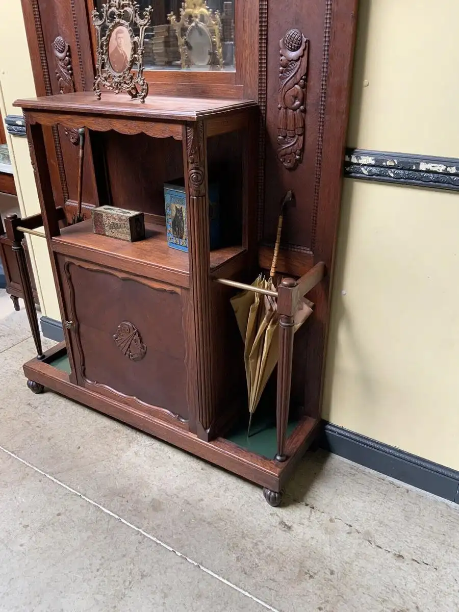 Antike Art Deco Garderobe mit Schrank - Traumhaft - Lieferung möglich! 9