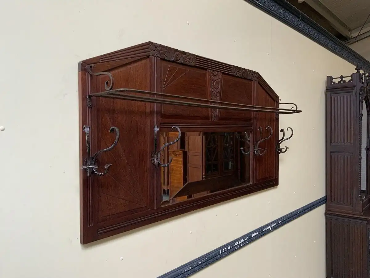 Antike Art Deco Garderobe mit Hutablage, - Traumhaft - Lieferung möglich! 1