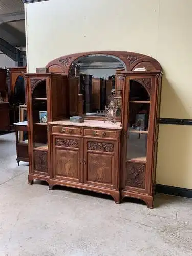 Antikes Jugendstil Buffet, Vitrine, Anrichte, Art Nouveau - Lieferung möglich!