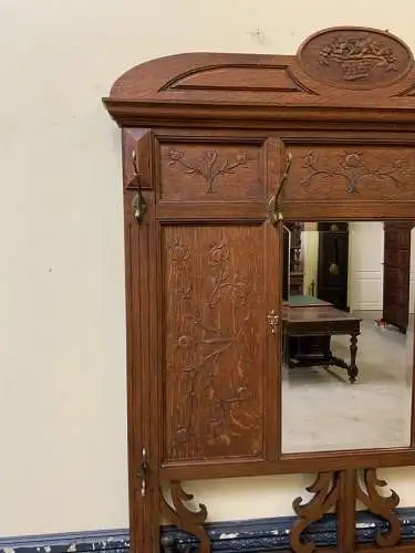 Antike Jugendstil Garderobe mit Jugendstil Fliesen, - Lieferung möglich!