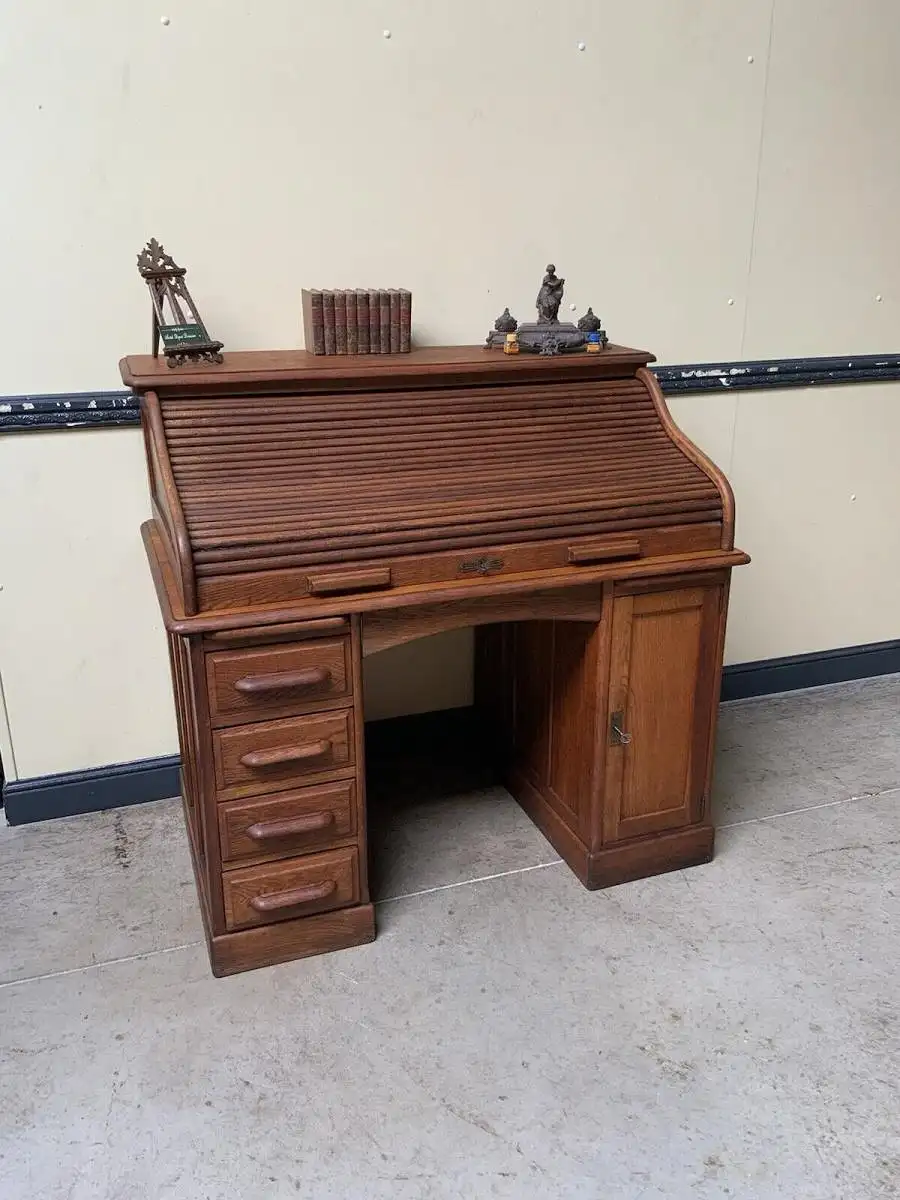 Antiker Jugendstil Rolladen Schreibtisch - Lieferung möglich! 1