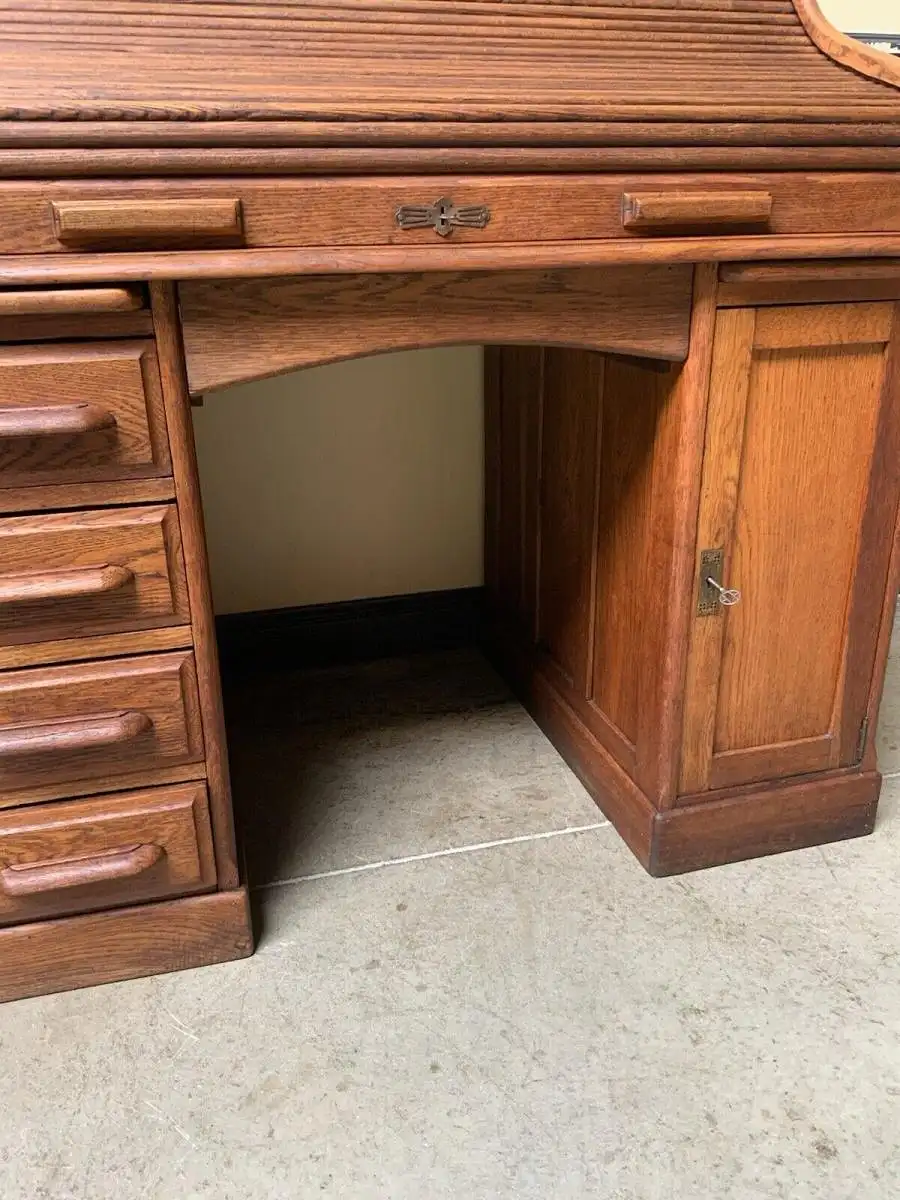 Antiker Jugendstil Rolladen Schreibtisch - Lieferung möglich! 11