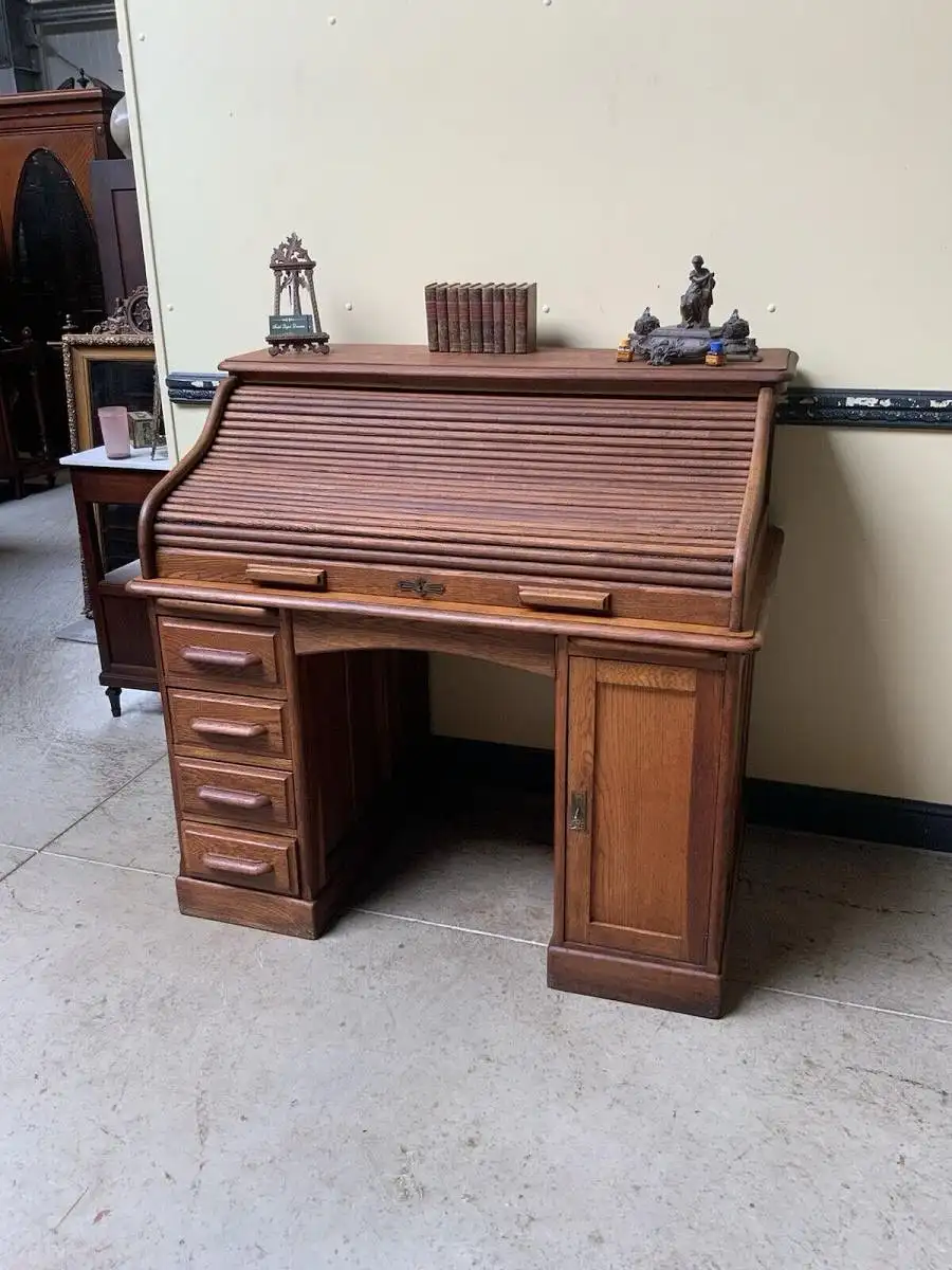 Antiker Jugendstil Rolladen Schreibtisch - Lieferung möglich! 2