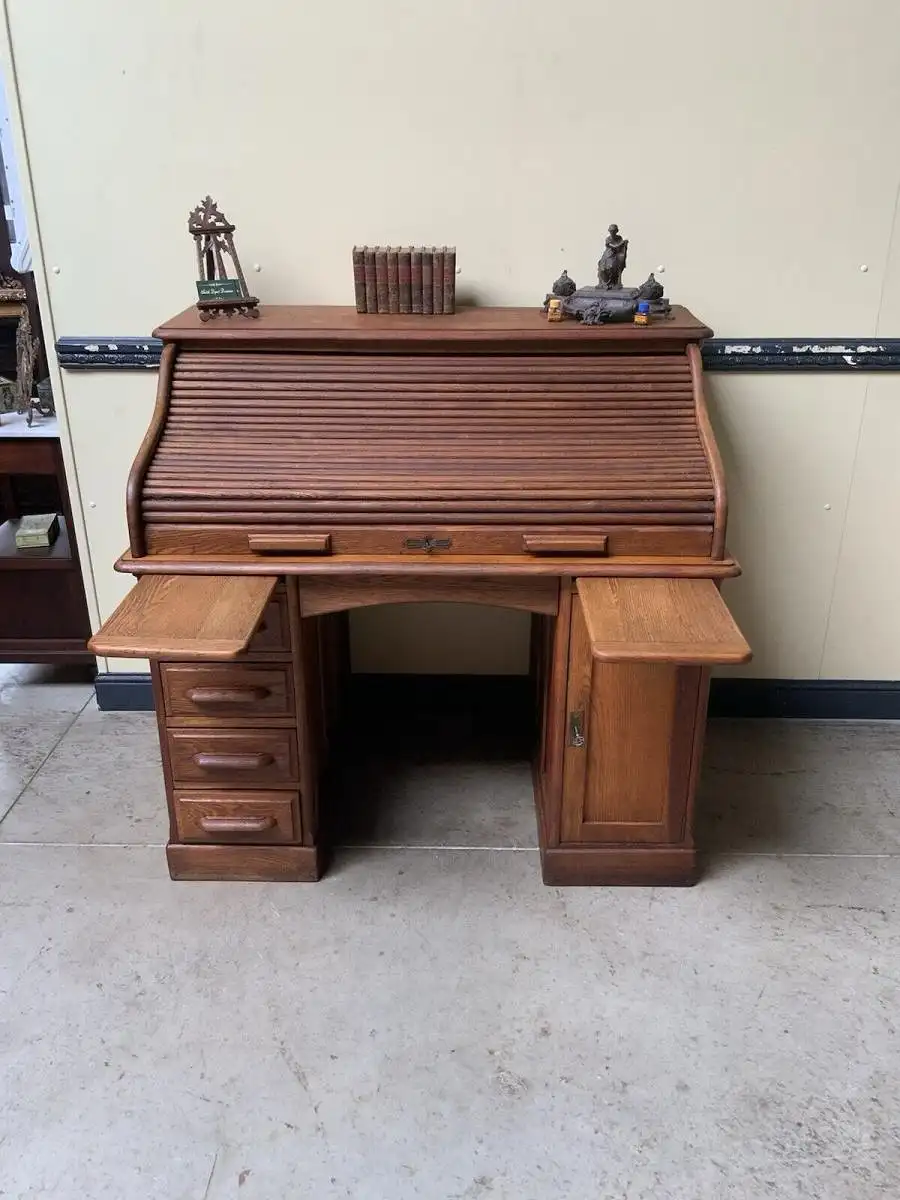 Antiker Jugendstil Rolladen Schreibtisch - Lieferung möglich! 3