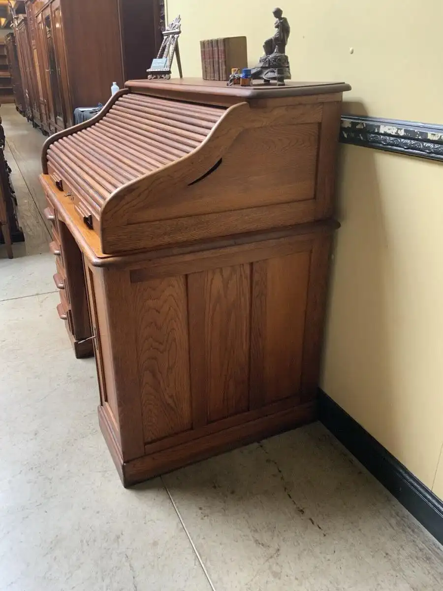 Antiker Jugendstil Rolladen Schreibtisch - Lieferung möglich! 5