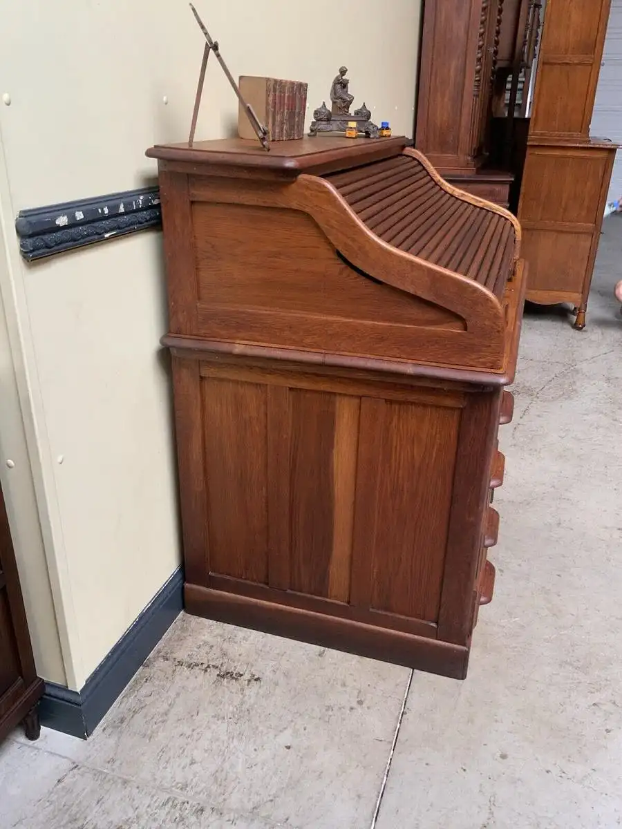 Antiker Jugendstil Rolladen Schreibtisch - Lieferung möglich! 7