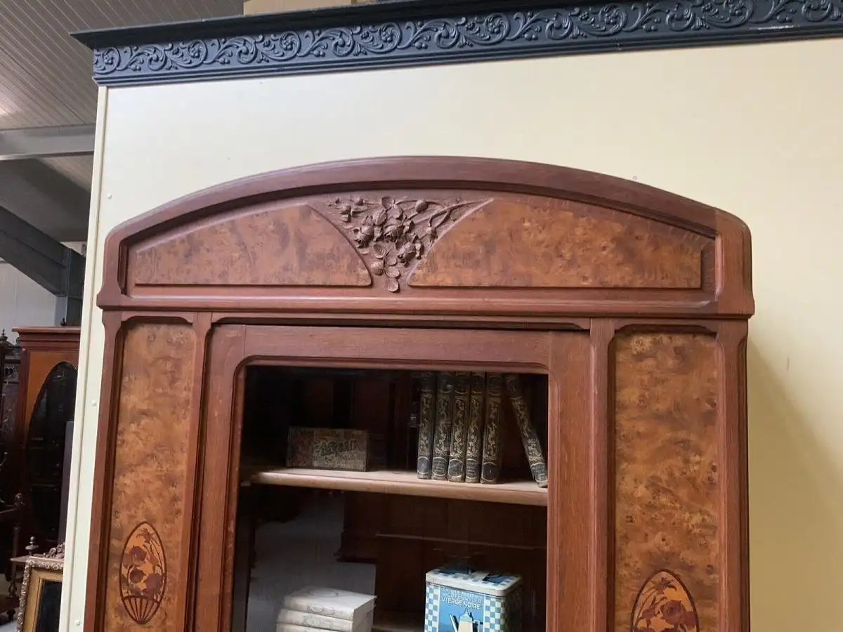 Antike Jugendstil Vitrine, Bücherschrank - Art Nouveau - Lieferung möglich! 11