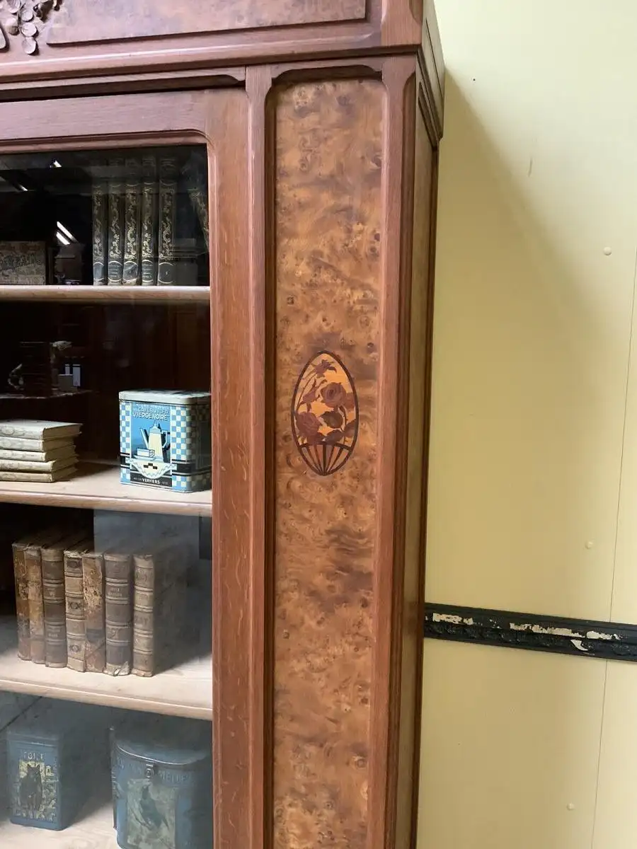 Antike Jugendstil Vitrine, Bücherschrank - Art Nouveau - Lieferung möglich! 12