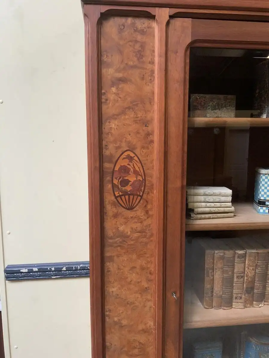 Antike Jugendstil Vitrine, Bücherschrank - Art Nouveau - Lieferung möglich! 13