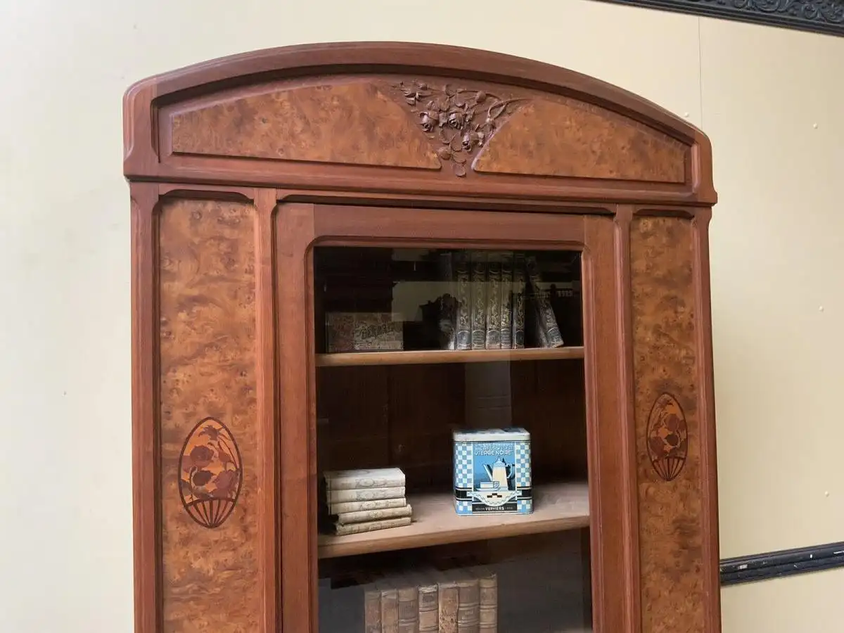Antike Jugendstil Vitrine, Bücherschrank - Art Nouveau - Lieferung möglich! 14
