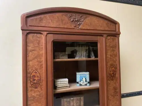 Antike Jugendstil Vitrine, Bücherschrank - Art Nouveau - Lieferung möglich!