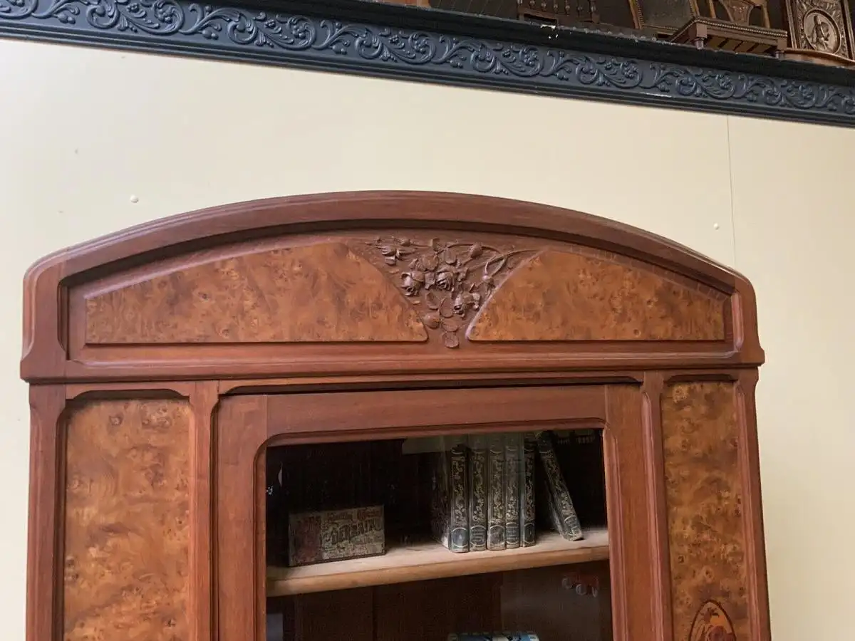 Antike Jugendstil Vitrine, Bücherschrank - Art Nouveau - Lieferung möglich! 15