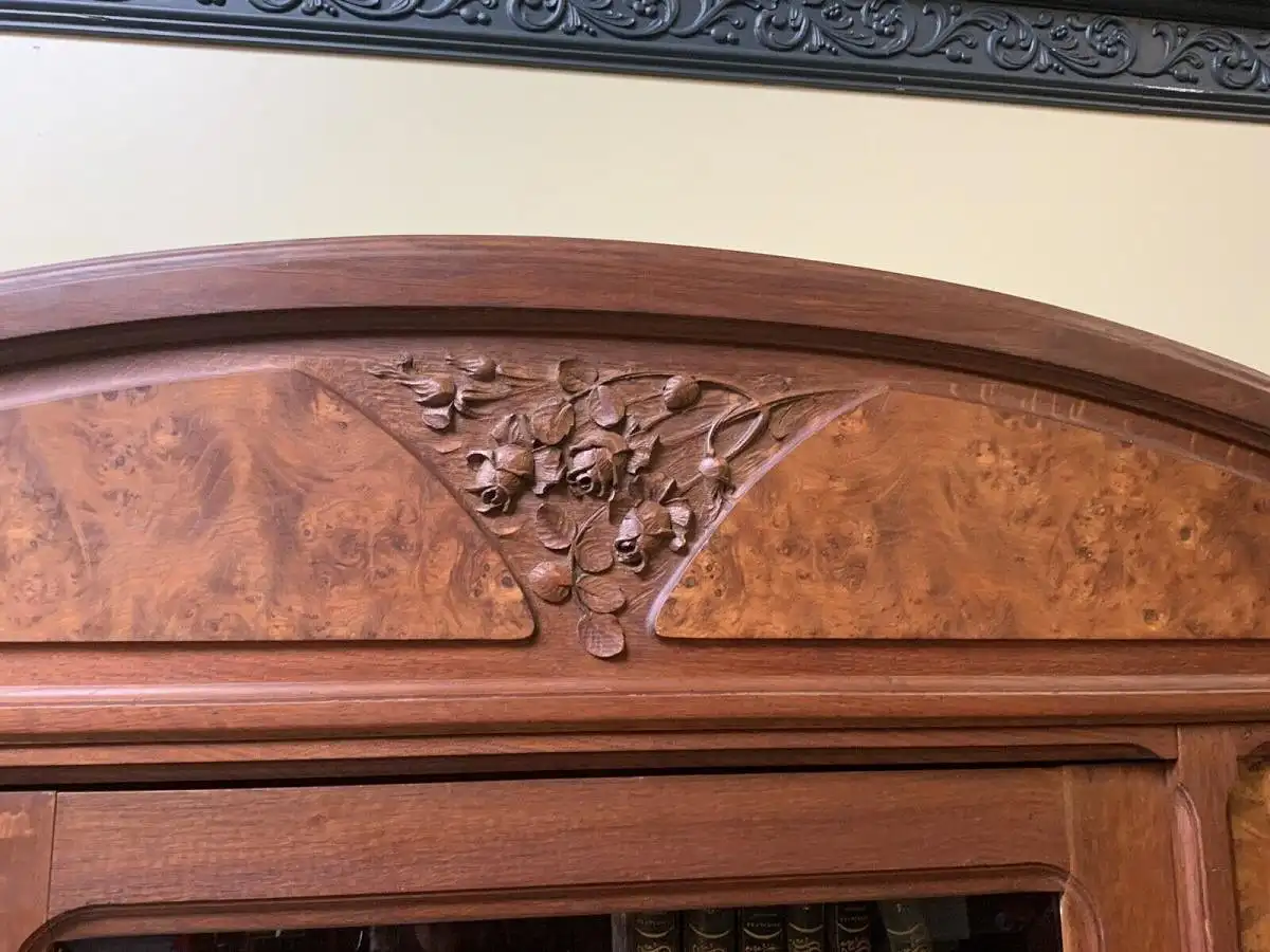 Antike Jugendstil Vitrine, Bücherschrank - Art Nouveau - Lieferung möglich! 16