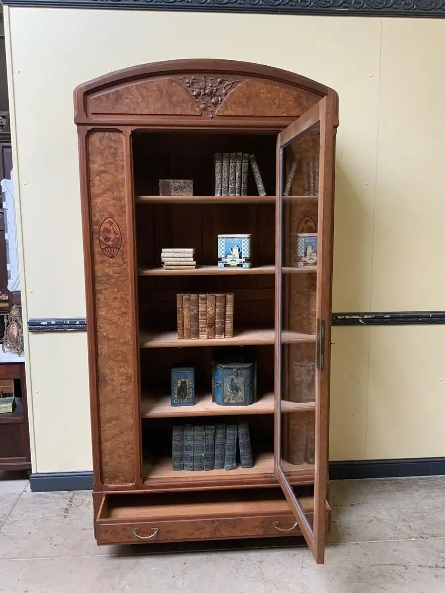 Antike Jugendstil Vitrine, Bücherschrank - Art Nouveau - Lieferung möglich! 19