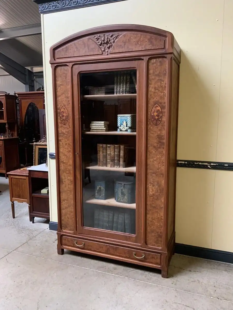 Antike Jugendstil Vitrine, Bücherschrank - Art Nouveau - Lieferung möglich! 2
