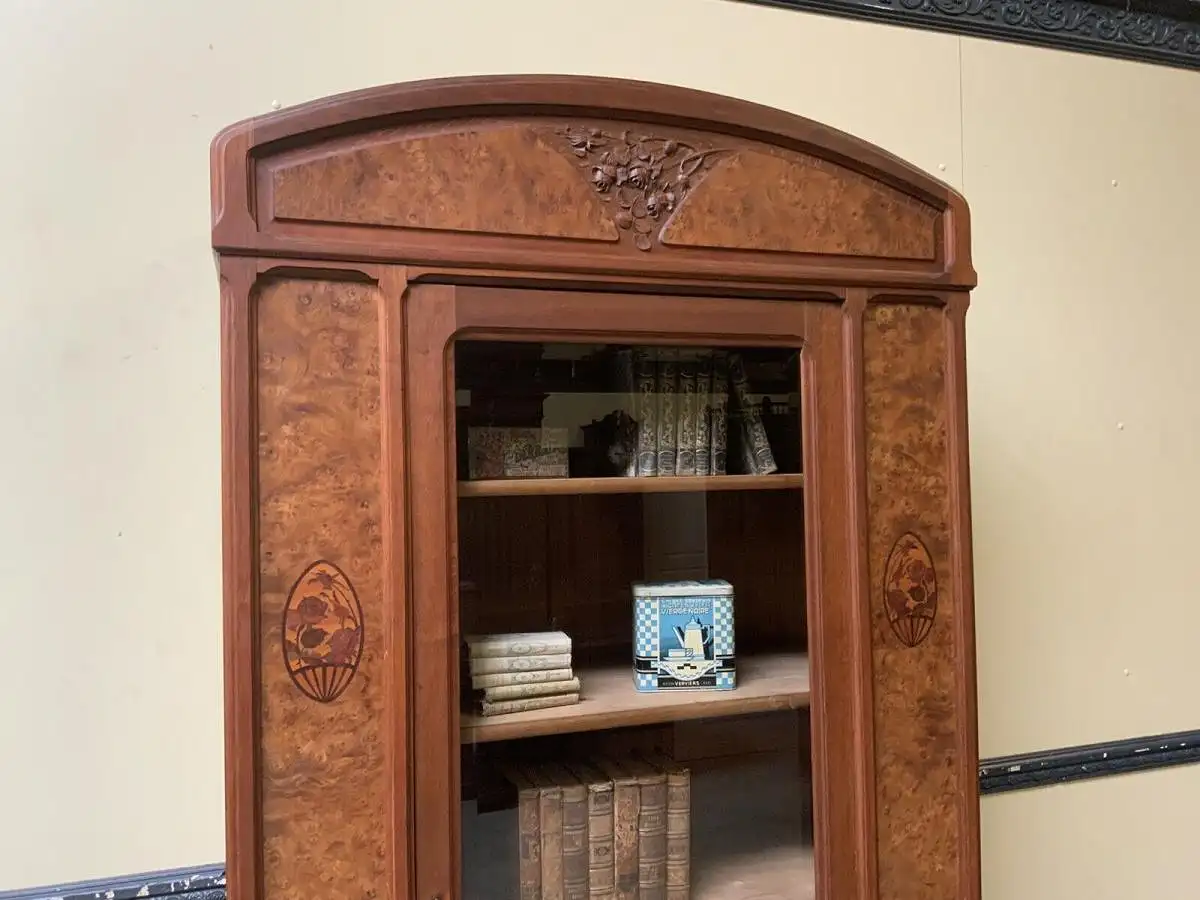 Antike Jugendstil Vitrine, Bücherschrank - Art Nouveau - Lieferung möglich! 6
