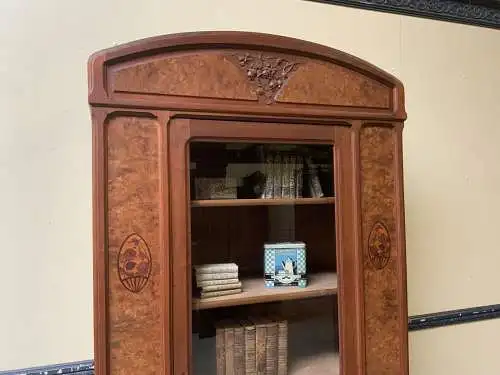 Antike Jugendstil Vitrine, Bücherschrank - Art Nouveau - Lieferung möglich!