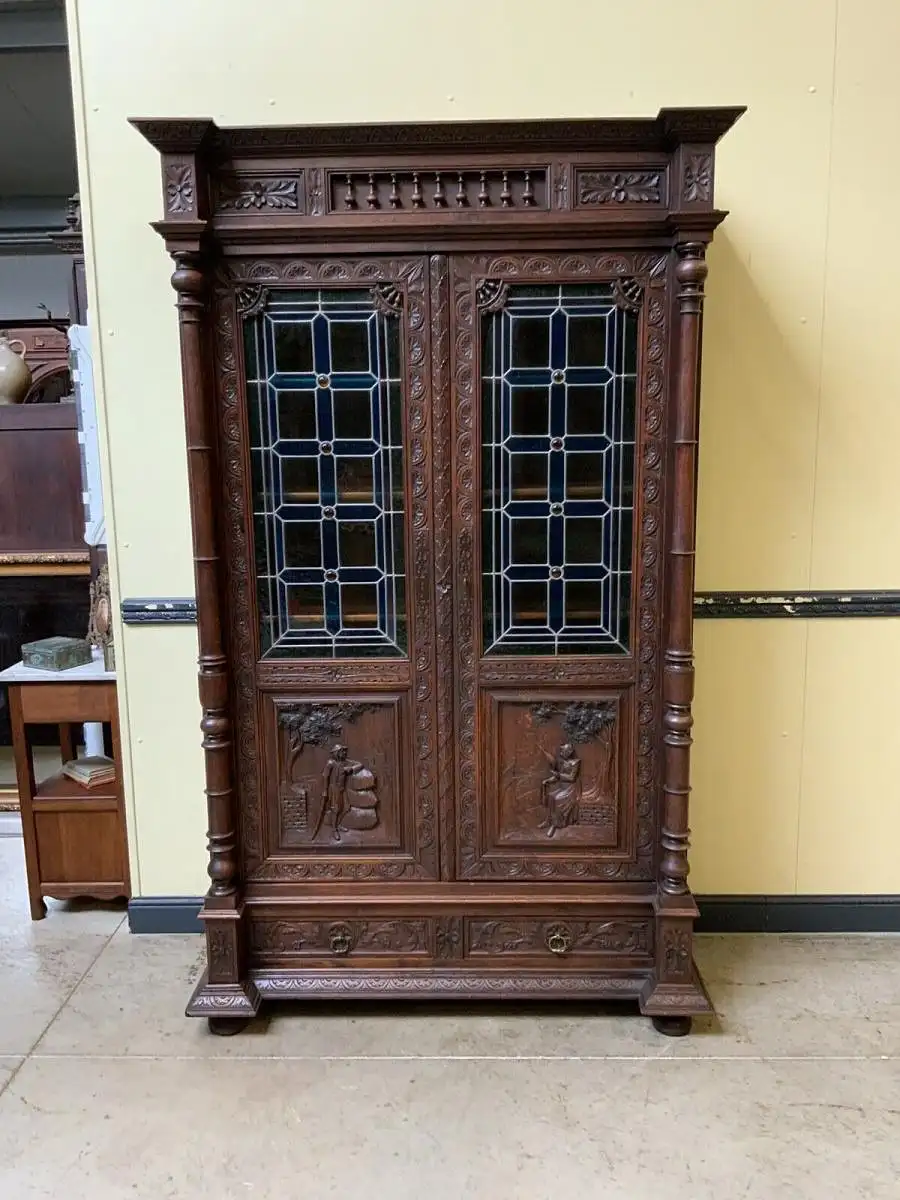 Antike Bretonische Vitrine, Bücherschrank , Traumhaft  -  Lieferung möglich!    0