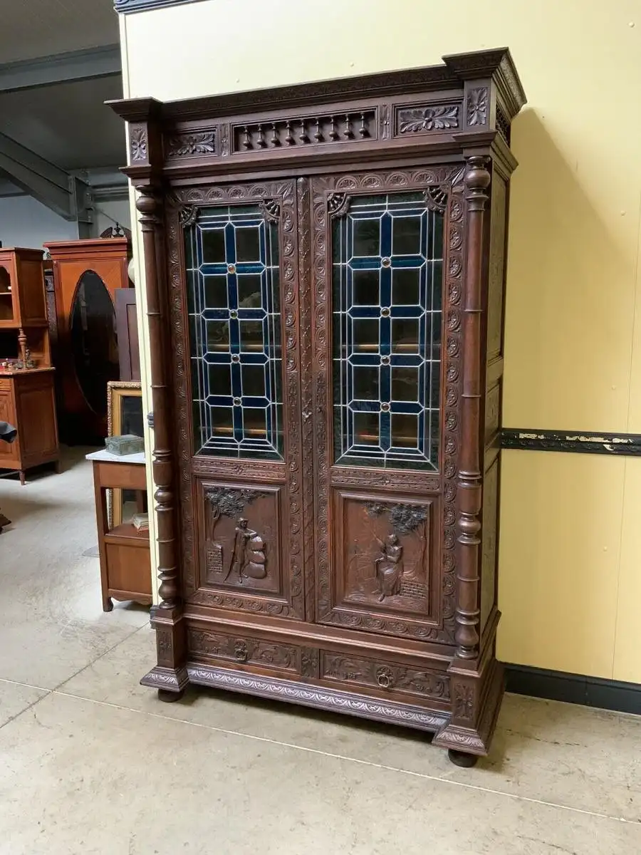Antike Bretonische Vitrine, Bücherschrank , Traumhaft  -  Lieferung möglich!    1