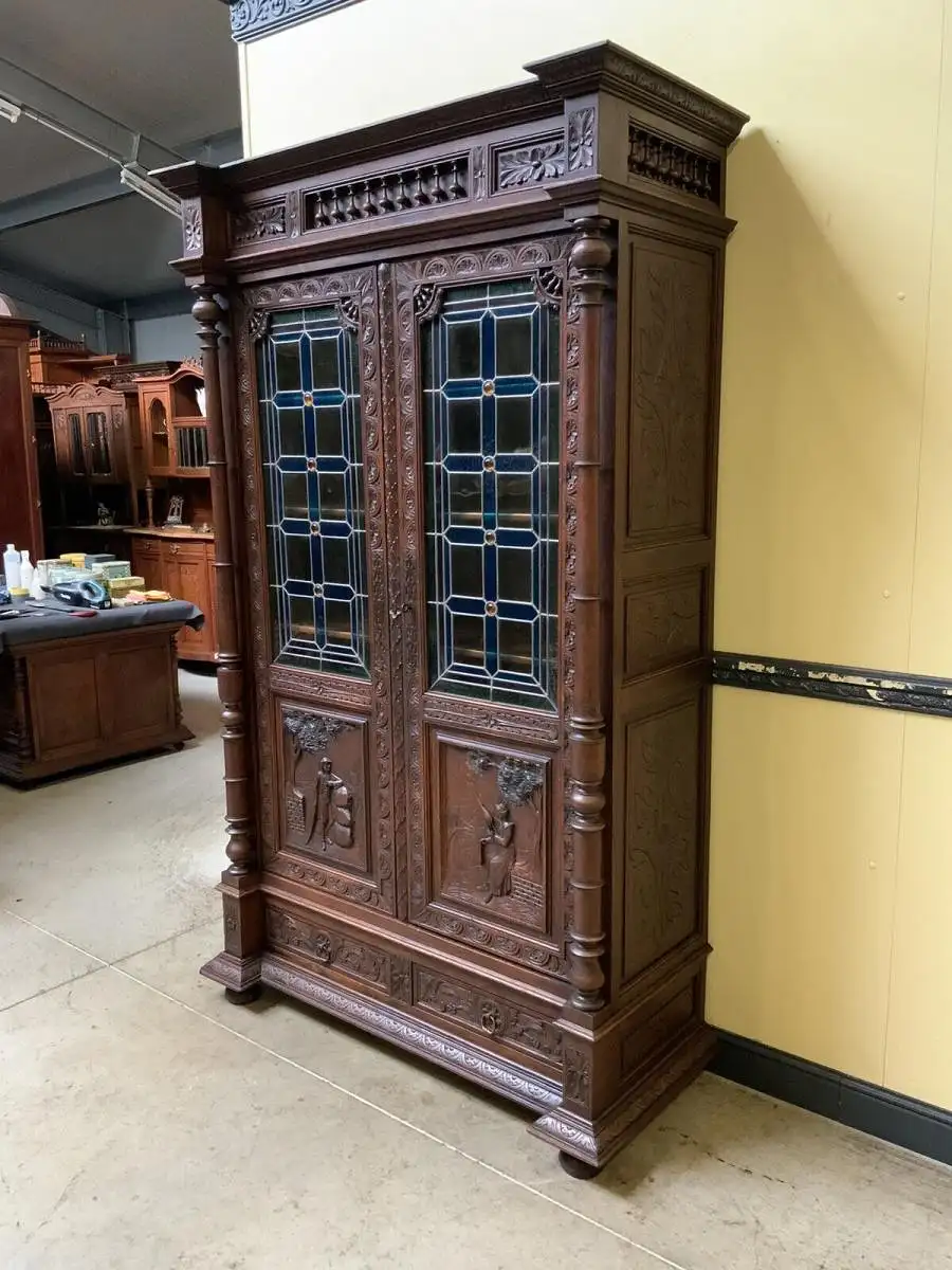 Antike Bretonische Vitrine, Bücherschrank , Traumhaft  -  Lieferung möglich!    3