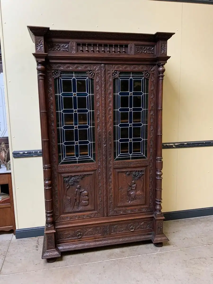 Antike Bretonische Vitrine, Bücherschrank , Traumhaft  -  Lieferung möglich!    6