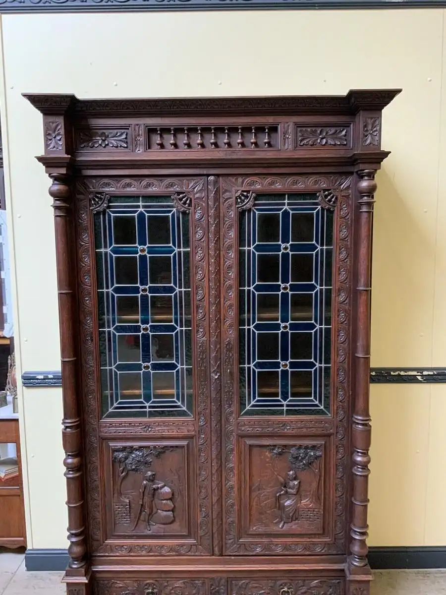 Antike Bretonische Vitrine, Bücherschrank , Traumhaft  -  Lieferung möglich!    9